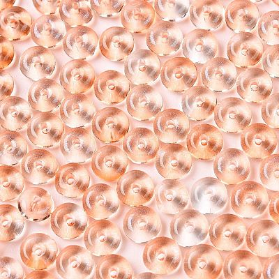 Spray Painted Transparent Glass Seed Beads SEED-T007-05D-1