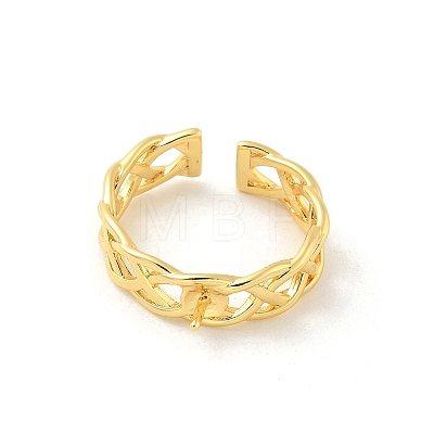 Brass Open Cuff Ring Settings KK-G518-08G-02-1