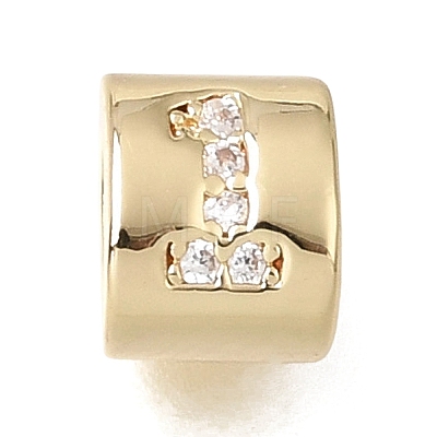 Brass Micro Pave Clear Cubic Zirconia Beads CU-CBAA19F-01G-B-1