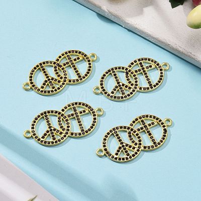 Alloy Rhinestone Links connectors RB-S011-02G-1