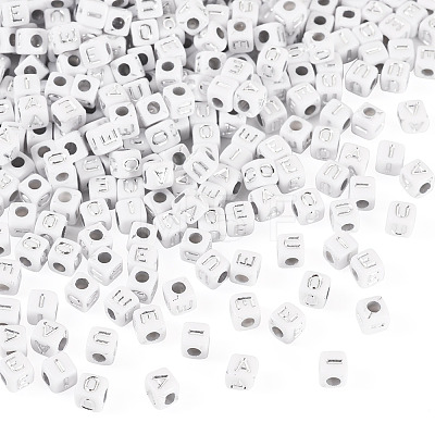 500Pcs 5 Styles Opaque Acrylic Beads OACR-TA0003-45-1