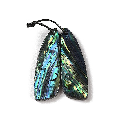 2Pcs Natural Abalone Shell/Paua Shell Pendants SHEL-A005-01A-1