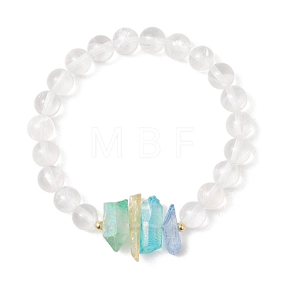 Natural Quartz Crystal Beaded Stretch Bracelets for Women BJEW-TA00727-1