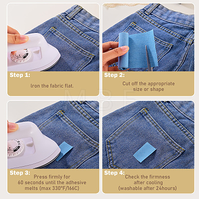 4Pcs 4 Colors Denim Cloth Iron on Sew on Patches SENE-TA0001-04-1