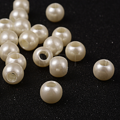 ABS Plastic Imitation Pearl European Beads MACR-R530-12mm-A41-1