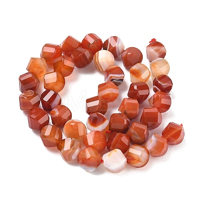Natural Red Banded Agate Beads Strands G-C267-B11-1