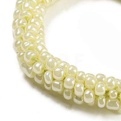 Crochet Glass Beads Braided Stretch Bracelet BJEW-K232-01F-1