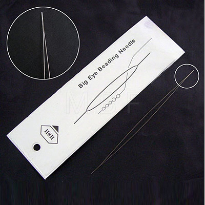 Iron Collapsible Big Eye Beading Needles ES001Y-5.0CM-01-1-1