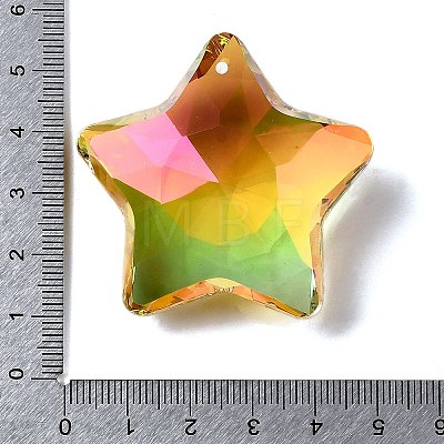 Electroplated Glass Pendants GLAA-G122-05B-1