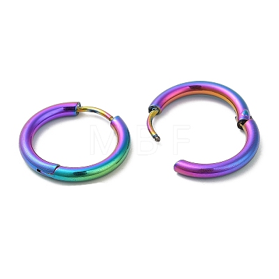 Ion Plating(IP) Titanium Alloy Huggie Hoop Earrings for Women EJEW-A100-01D-RC-1