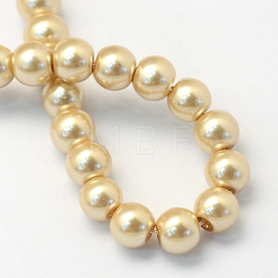 Baking Painted Pearlized Glass Pearl Round Bead Strands X-HY-Q003-4mm-42-1