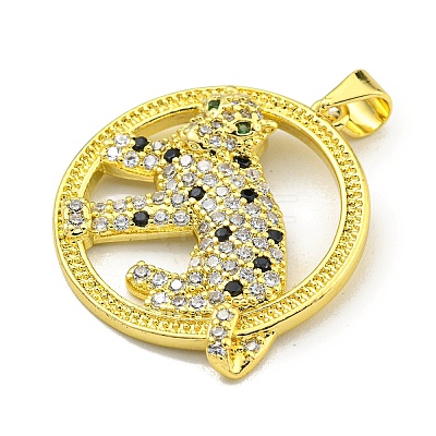 Brass Micro Pave Cubic Zirconia Pendants KK-K354-08C-G-1