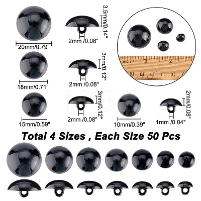 210Pcs 7 Style 1-Hole Plastic Buttons BUTT-AR0001-08-1