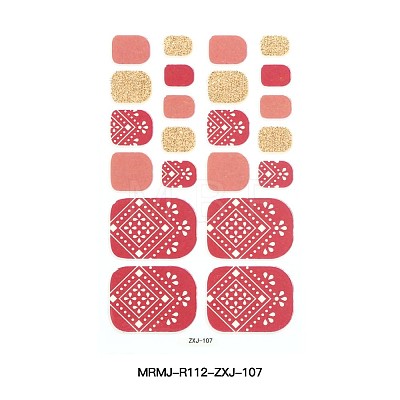 Full-Cover Glitter Powder Toenail Wraps Stickers MRMJ-R112-ZXJ-107-1
