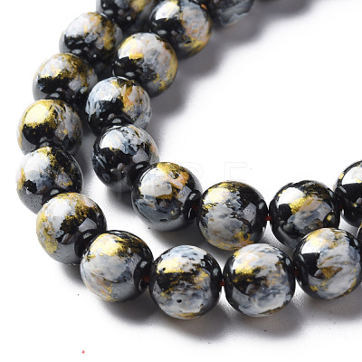 Spray Painted Non-magnetic Synthetic Hematite Beads Strands G-N337-06D-1
