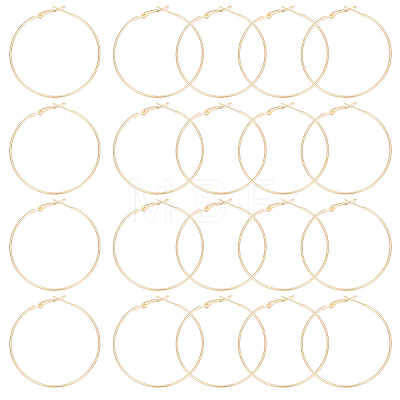 Beebeecraft 20Pcs Brass Hoop Earring Findings FIND-BBC0003-25-1