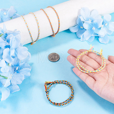 4Pcs 4 Colors Bohemian Cotton Cord Braided Bracelets BJEW-TA0001-26-1