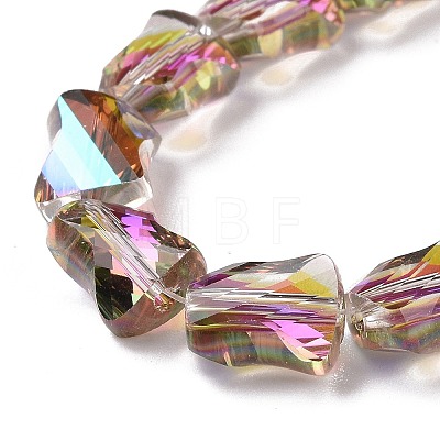 Faceted Electroplated Transparent Glass Beads Strands GLAA-G092-A02-1