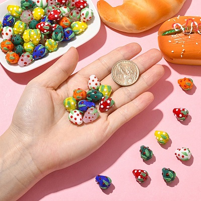 20Pcs Handmade Lampwork Bumpy Beads LAMP-YW0001-81-1