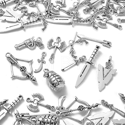 100Pcs 10 Styles Tibetan Style Alloy Pendants & Links/Connectors TIBEP-CJ0002-20-1