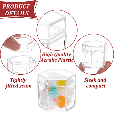 Hexagon Shaped Plastic Candy Box CON-WH0092-43-1
