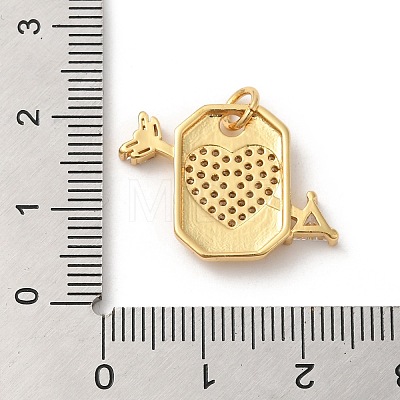 Rack Plating Brass Micro Pave Cubic Zirconia Pendants KK-A190-16G-1