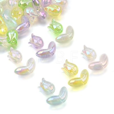 48Pcs 2 Styles UV Plating Transparent Acrylic Beads SACR-FS0001-36-1