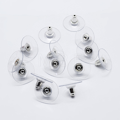 Rhodium Plated 925 Sterling Silver Ear Nuts STER-K167-038P-1