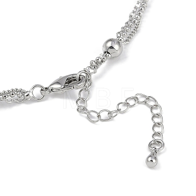 Rack Plating Brass Ball Link Chain Necklaces for Women NJEW-K382-05P-1