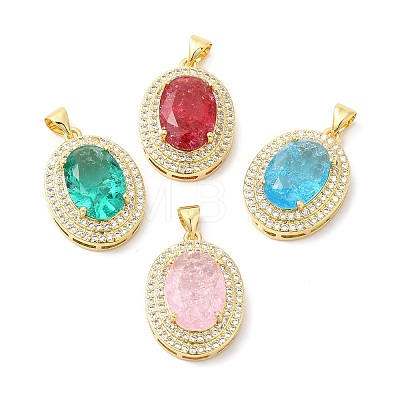 Real 16K Gold Plated Brass Micro Pave Cubic Zirconia Pendants ZIRC-L103-061G-1