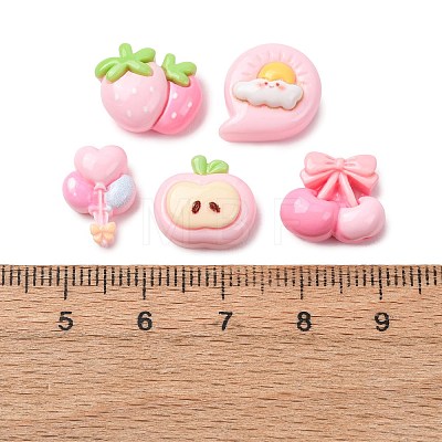 Opaque Resin & Glitter Powder Cabochons FIND-E058-04-1