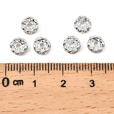 Brass Rhinestone Spacer Beads RB-A014-L6mm-01S-NF-1