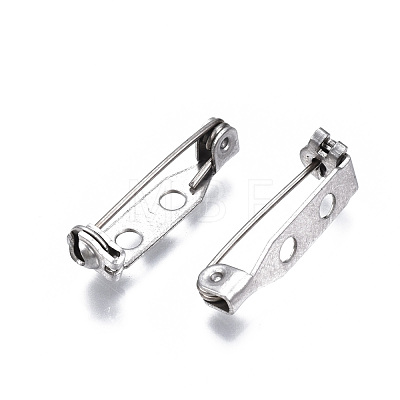 201 Stainless Steel Brooch Pin Back Safety Catch Bar Pins STAS-S117-022B-1