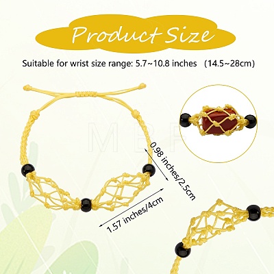 Adjustable Braided Nylon Cord Macrame Pouch Bracelet Making AJEW-SW00013-02-1