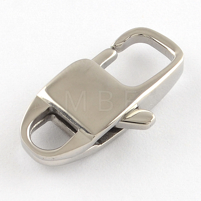 Polished 316 Surgical Stainless Steel Lobster Claw Clasps X-STAS-R072-34-1