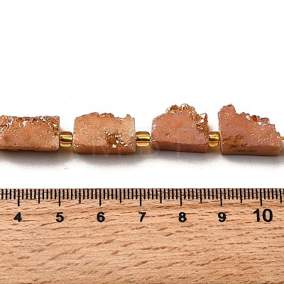 Electroplated Natural Druzy Agate Beads Strands G-R012-A02-07-1