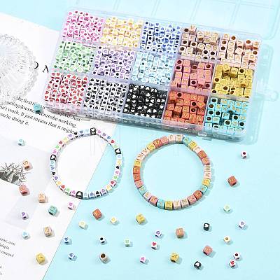 1440Pcs 15 Colors Opaque Acrylic Beads OACR-FS0002-80-1