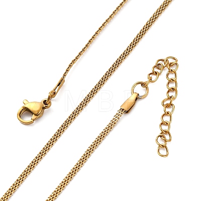 304 Stainless Steel Mesh Chain Necklaces for Women Men LS-NJEW-P321-01G-1
