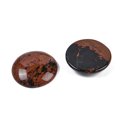 Natural Mahogany Obsidian Cabochons G-H1596-FR-25mm-22-1