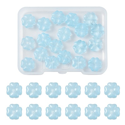 20Pcs Transparent Spray Painted Glass Beads GLAA-FS0002-40C-1