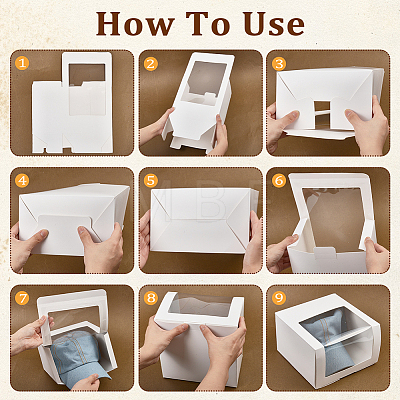 Paper Cap Hat Packing Boxes with Visible Window CON-WH0043-304C-1