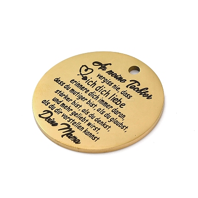 201 Stainless Steel Pendants STAS-R002-01G-08-1