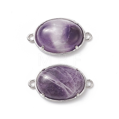 Platinum Plated Brass Amethyst Links connectors X-G-F339-B10-1