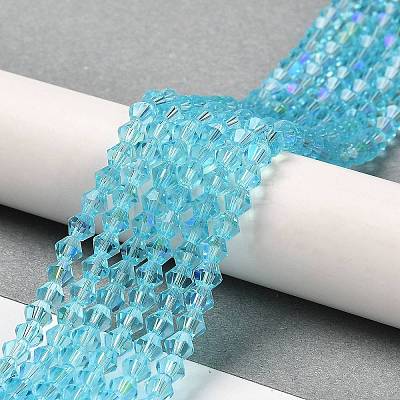 Transparent Electroplate Glass Beads Strands EGLA-A039-T2mm-L20-1