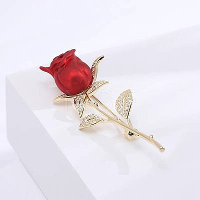 Rose Alloy Enamel Brooches DJ-PW-WG7E3FB-01-1