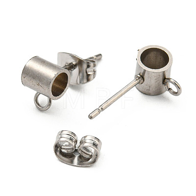 Non-Tarnish 201 Stainless Steel Stud Earring Findings STAS-B045-16B-P-1