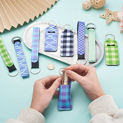 12Pcs 12 Style Polyester Pendant Keychains KEYC-BY0001-02-1