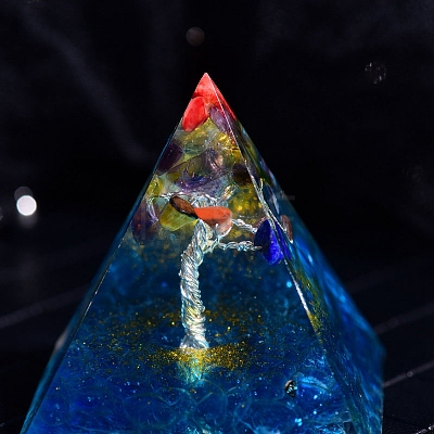 Orgonite Pyramid Resin and Glass Display Decorations PW-WG14D54-01-1