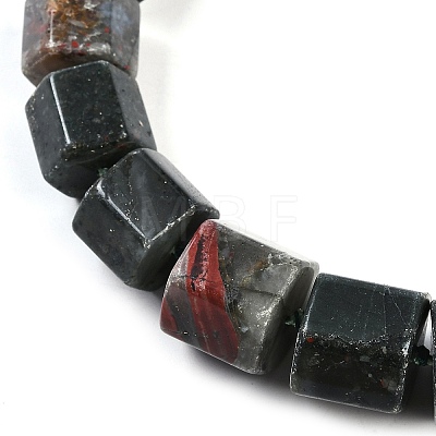 Natural Bloodstone Hexagon Prism Graduated Beaded Necklaces for Women Men NJEW-K388-03Q-1