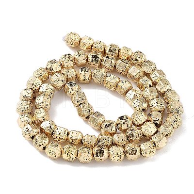 Electroplated Natural Lava Rock Beads Strands G-H303-A10-LG01-1